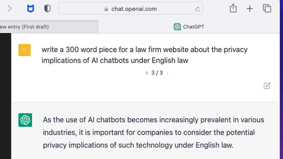 ChatGPT screenshot